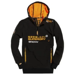 Sweat Softshell Superdry Snow Tech Half Ziphood Black