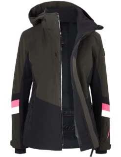 Veste De Ski Fire And Ice Davi-T In Olive Green / Black -Hiver Vêtements Magasin veste de ski fire and ice davi t in olive green black 2