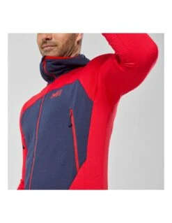 Veste Polaire Millet Fusion Grid Hoodie Red / Saphir -Hiver Vêtements Magasin veste polaire millet fusion grid hoodie red saphir 3