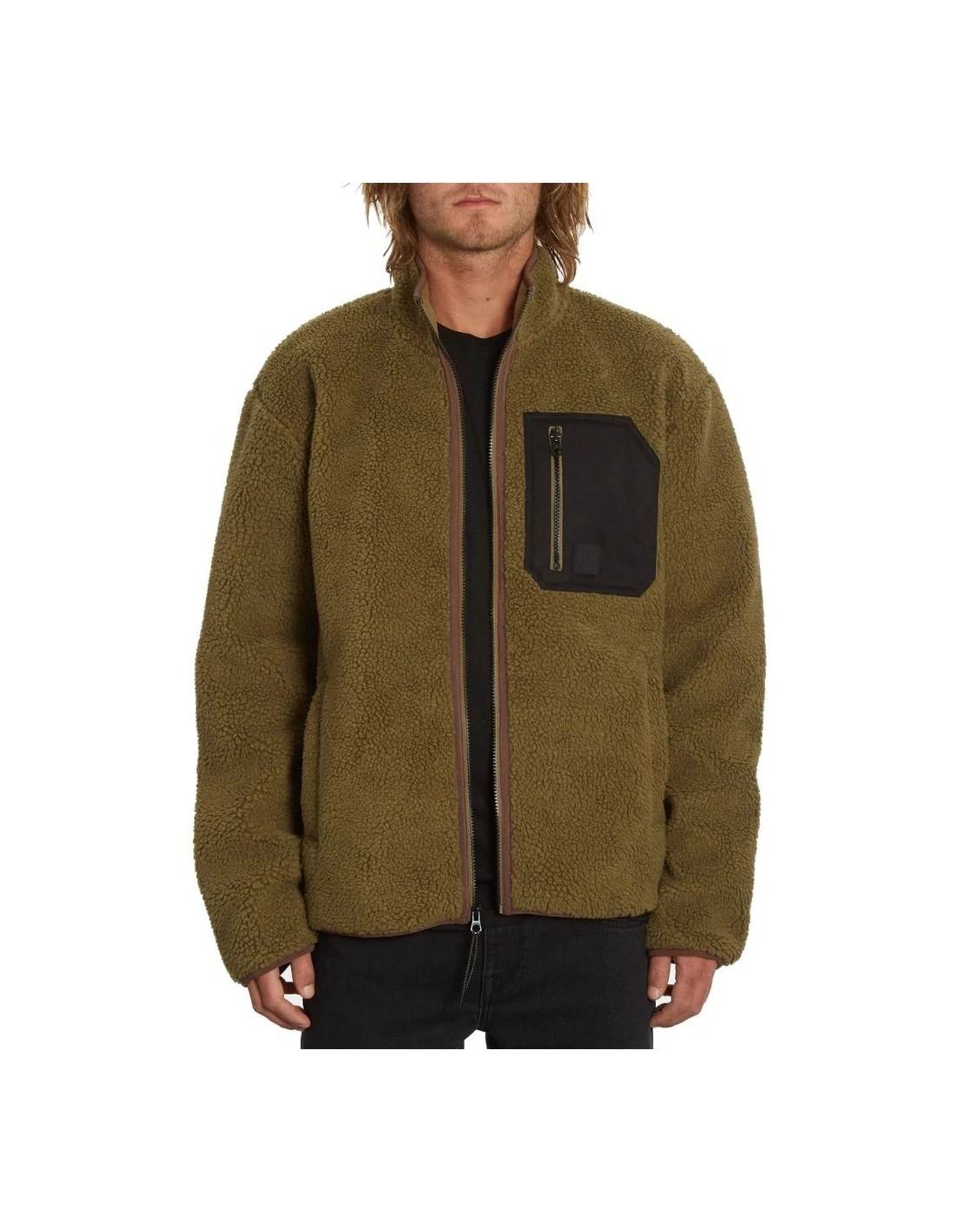 Volcom Veste Polaire Muzzer Fuzzar Zip Service Green 2 Volcom Veste Polaire Muzzer Fuzzar Zip Service Green – Image 2